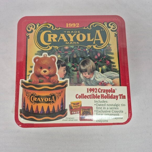 Crayola Crayons VINTAGE 1992 Holiday Collectors Tin Gift Box SEALED NEW!!! - Picture 1 of 6